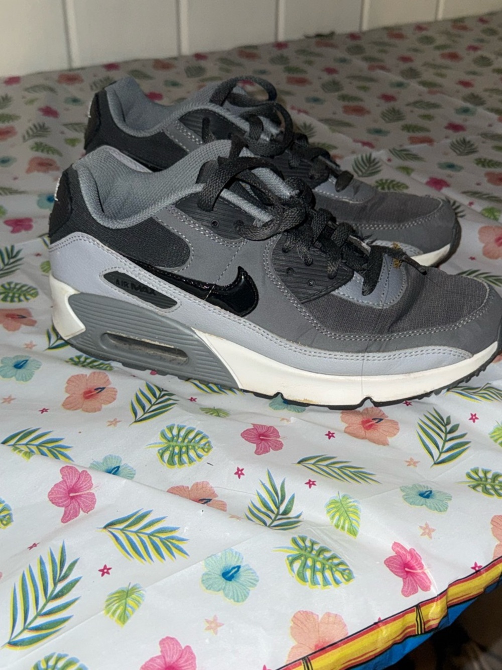 Nike Kids Gray and Black Athletic Sneakers